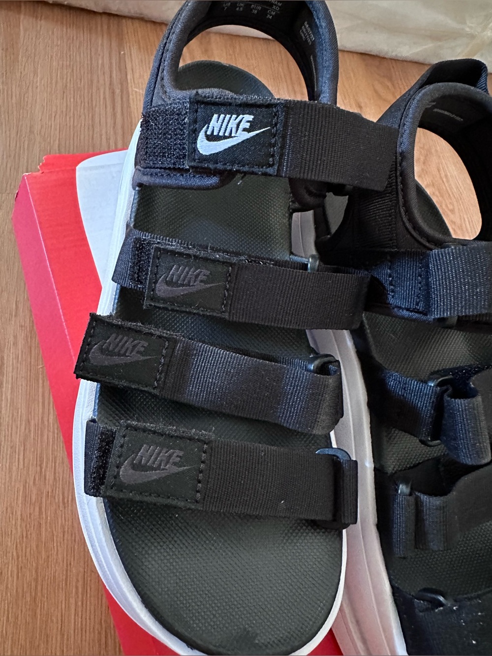 Women’s Nike Strappy Platform Sandals with White Sole - Picture 3 of 8